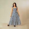 Printed Maxi Dress – Blue