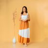 Gold & White Tiered Maxi